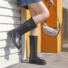 Fashion versatile water boots women's long tube extra high heel rain shoes high tube women's non-slip large size rain boots boots