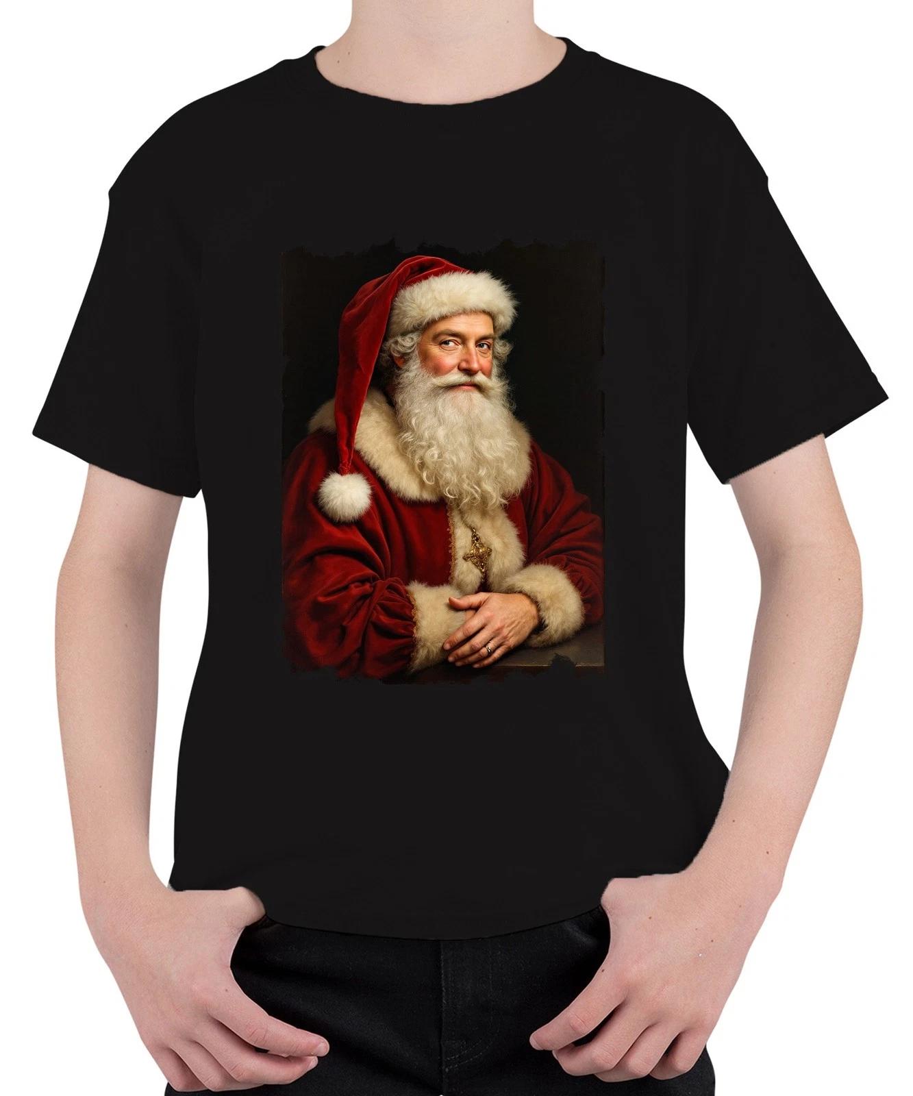 Weihnachtsmann Nikolaus Retro Portrait realistisch Bart festlich Unisex Kinder T XXXXL