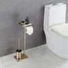 Toilet Brush Floor Type Paper Towel Holder Household Bathroom Waterproof Toilet  Roll Paper Vertical  New Multi-functi  Golden