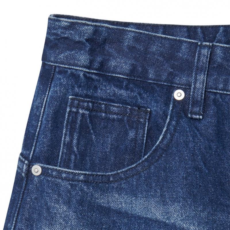 Nomanual Washed Jumbo Denim Pants   Washed Blue