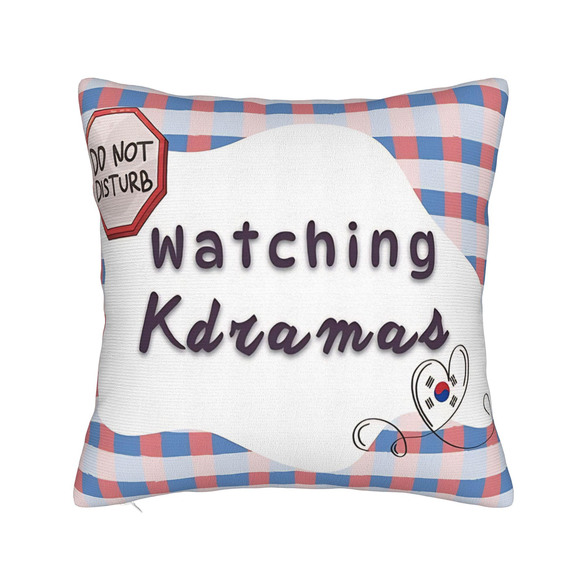 

K-Drama Watching K Pop Korean My Perfect Day Pillow Case Soft Pillow Cover For Sofa Home Decor Novelty Cushion Cover 12x12Inch
