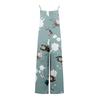 Wide Leg Overalls For Women Casual Loose Sleeveless Print Button Long Pant Romper Jumpsuit With Pockets