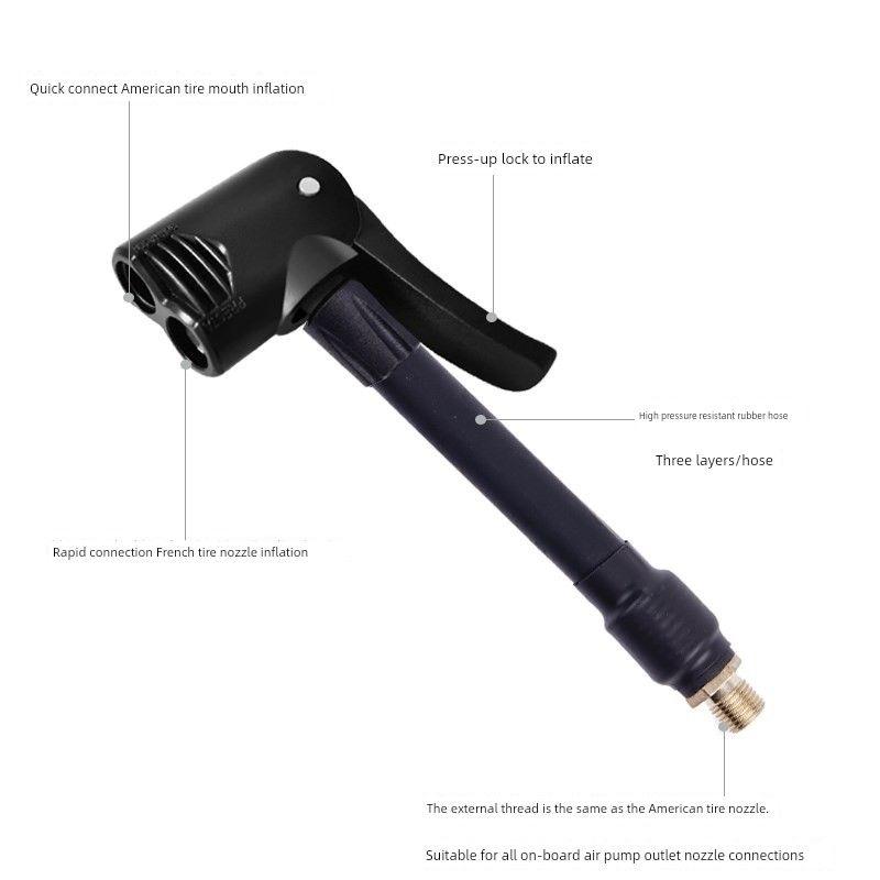 Car Air Pump Conversion Nozzle for American and French Standards, Suitable for Road Bikes, Portable Air Pump Adapter Hose