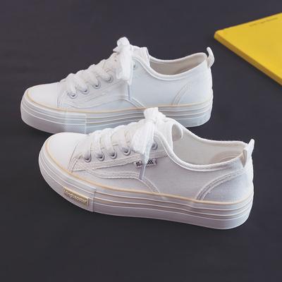 Women's Thick-Soled Canvas Shoes New Spring Heightened Easy Wear Shoes Joker Student Board Shoes