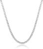18K White Gold Plated Zirconia Tennis Necklace Choker, 4-Prong, Size Options: 2mm-6mm, Fashion Trend Bestseller