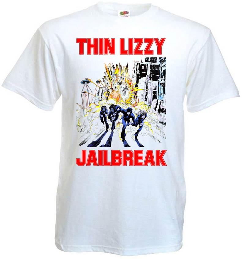 26 Thin Lizzy - Jailbreak v9 T-shirt hard rock white all sizes S-5XL Unisex T-Shirt L