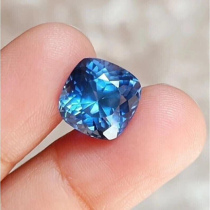 Natural Blue Sapphire Perfect Cushion Cut 9-10 Ct Stunning Loose Gemstone