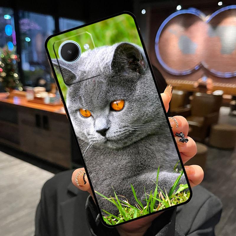 British Shorthair Cat Case For Realme 11 Pro Plus 15 14 13 12 GT7 Pro GT6 C55 C51 C53 C35 C33 C61 C65 C67 C71 C75
