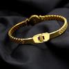 Unique Roman Letter Bangle Fashionable Engraved Love Wristband Handmade Gift for Her Trendy Women Wrist Accessories