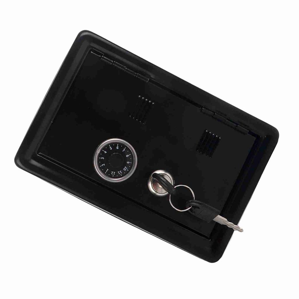 Kids Learning Toy Money Box Password Cash Coins Saving Safe Box Style Gift with 2 Keys (Black)