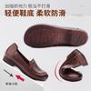 Leder runde Spitze Retro Mutter einzelne Schuhe Damen Herbst Neu Retro Stil Bequem Flacher Absatz Rindersehne Weiche Sohle Alte Herrenschuhe
