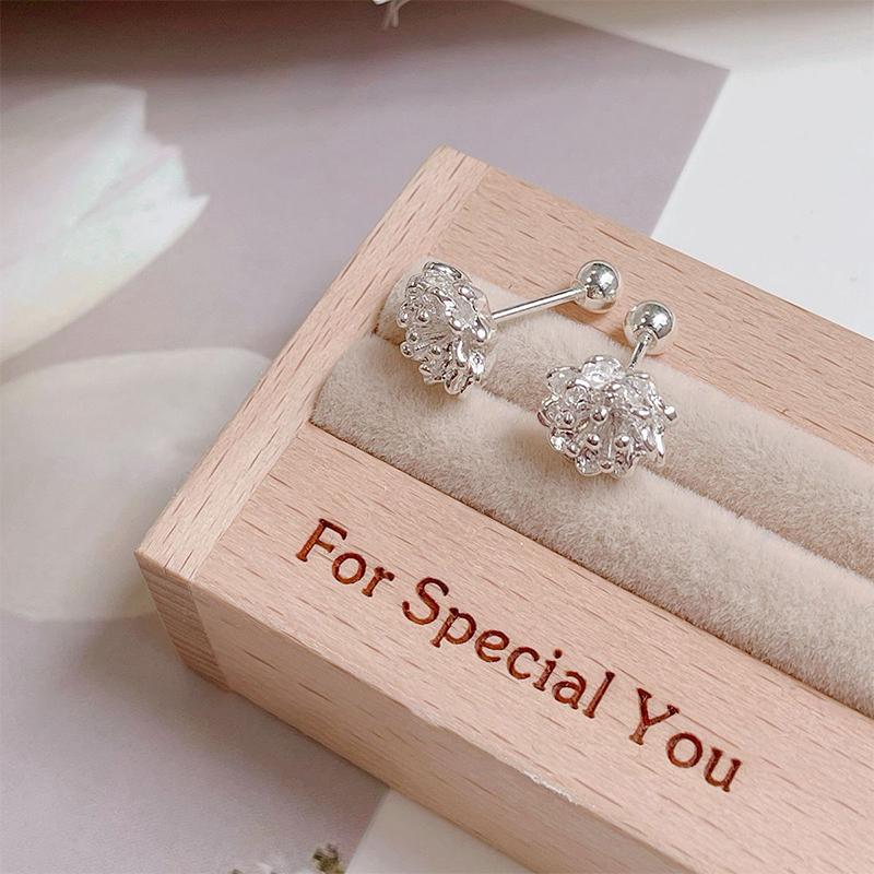 1Pair Retro Lotus Ear Bone Nail Spiral Stud Earrings For Women Girls Wedding Party  Fine Jewelry Gift