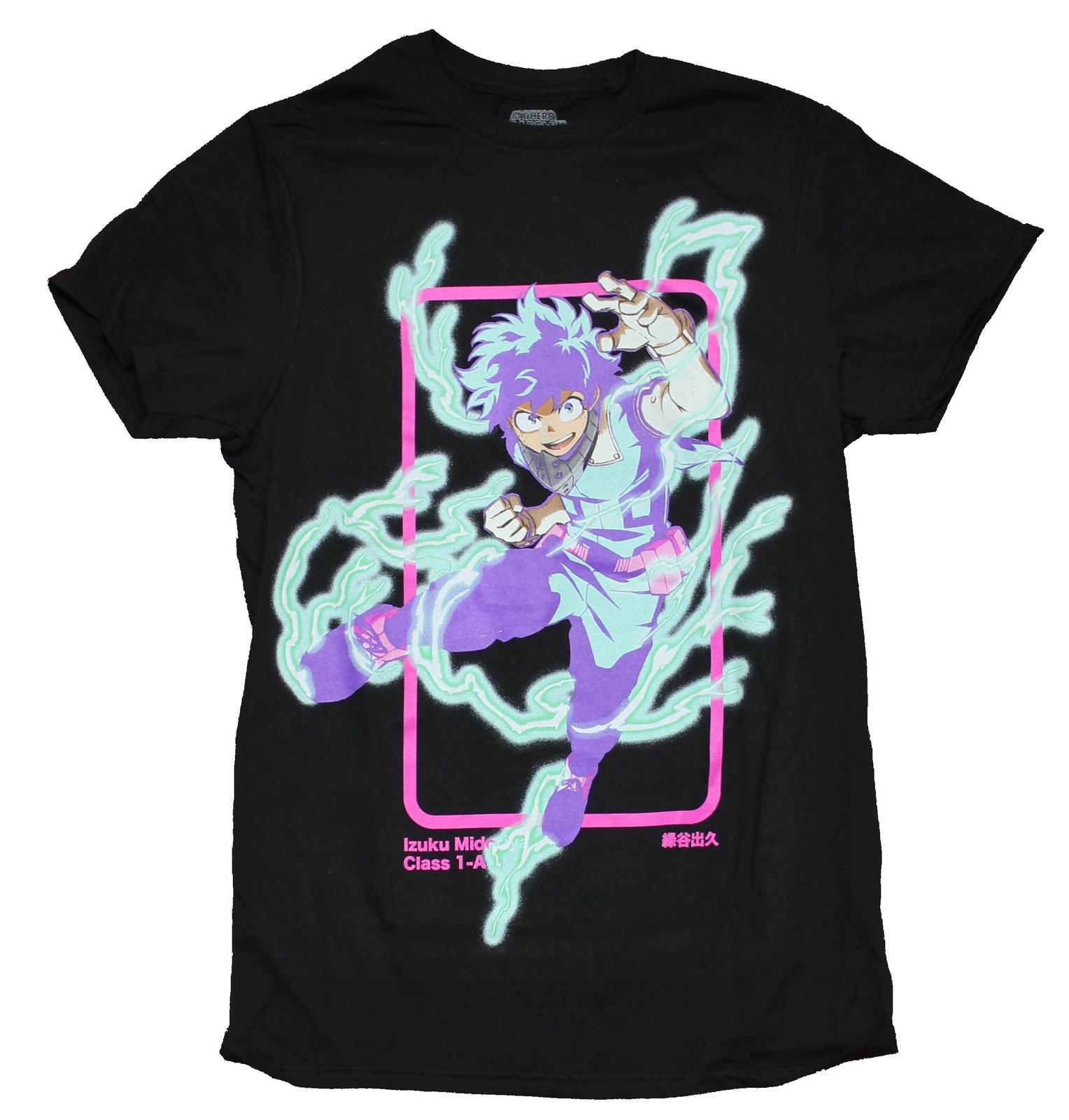 My Hero Academia Mens T-Shirt - Glowing Deku Electrified Attack Box XL