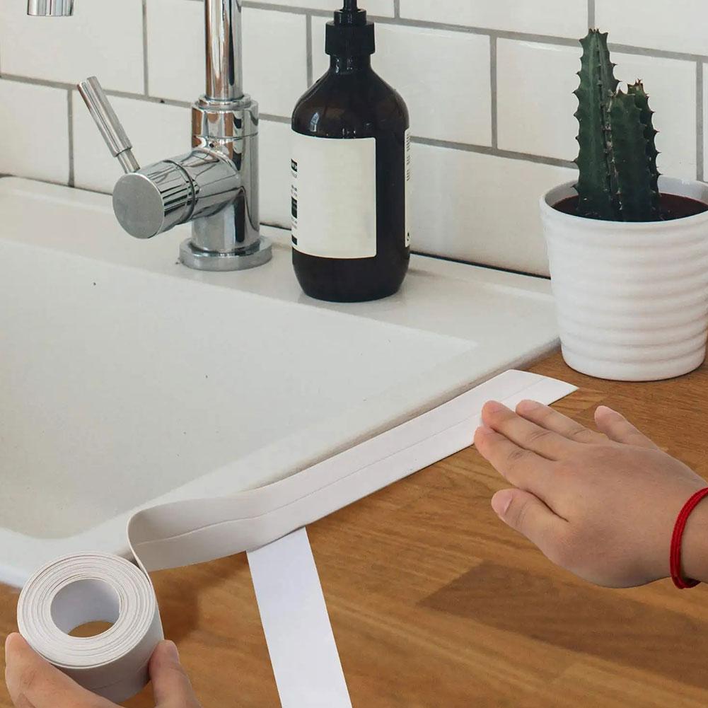 1 Roll PVC Sealing Strip Tape for Bathroom Bath Toilet Kitchen Caulk Tape Self Adhesive Waterproof Wall Sticker Mold Proof Tapes