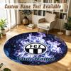 Round Rug Custom NameFC Zürich Pattern Non Slip Carpet Home Floor Decor