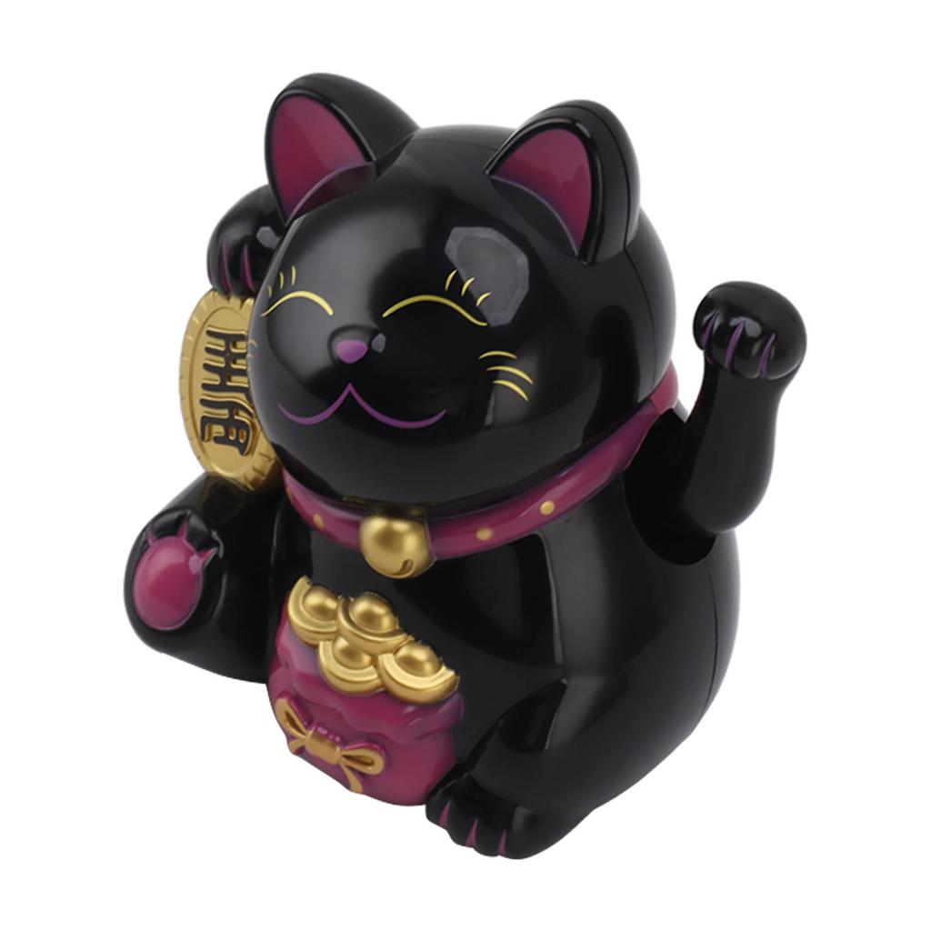 5.5in Electric Waving Arm Fortune Cat Decorative Cute Plastic Cat Ornaments for Cashier Desk
