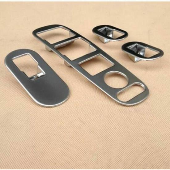 Silver 4X Door Window Lift Switch Panel Cover Trim For Honda HR-V HRV 2016-2019