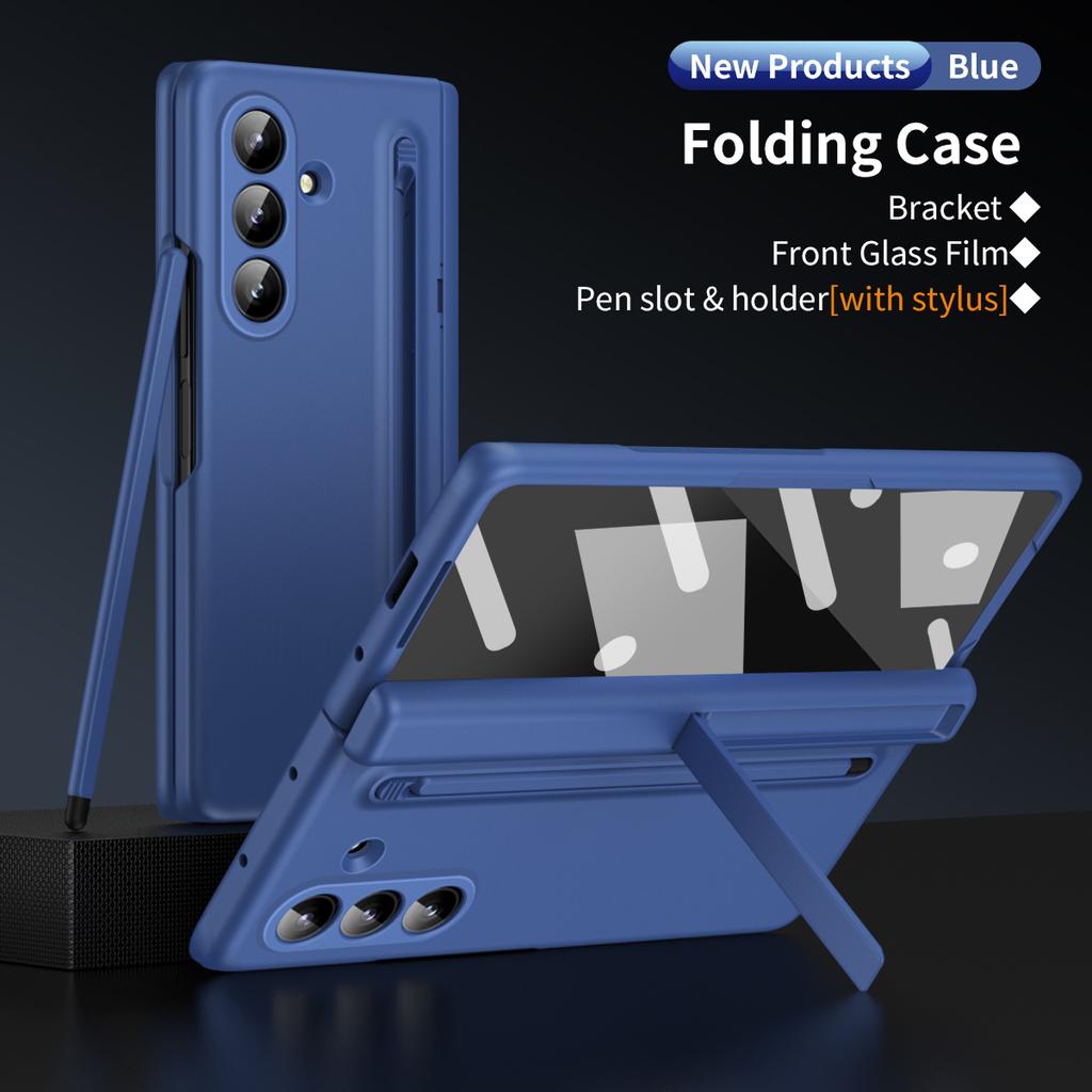 Soft-touch Shockproof Case for Samsung Z Fold 8 7 6 5 4 3 with Tempered Glass Screen Protector Hinge Protection Stylus Cover