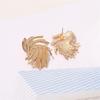 Gold Color Metal Weaving Wing Stud Earrings for Female Fashion Sweet Geometry Wedding Jewelry Romantic Valentine's Day Gift