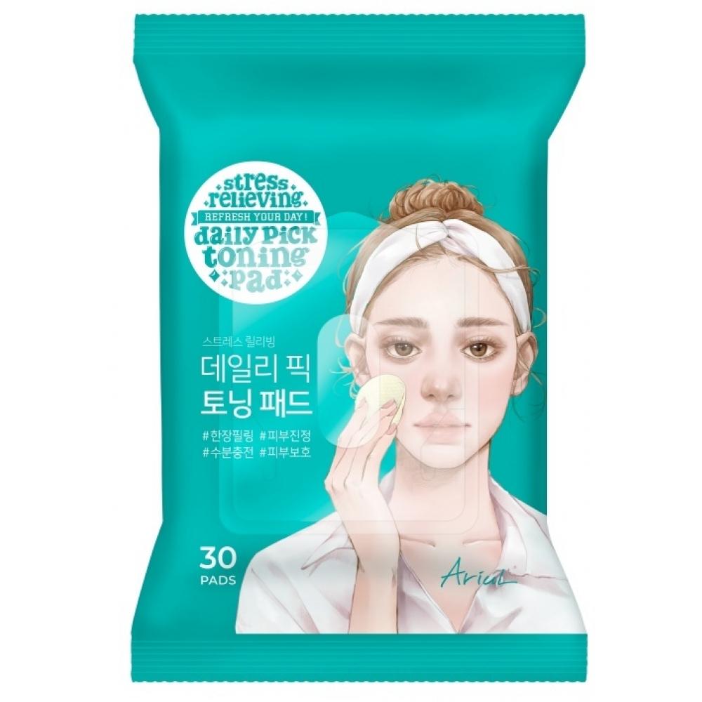    Arial [travel Essentials] Arial Stress Relief Daily Pick Pad [peeling Toning] Choose 1 Of 2 Arial Toning Pads 30 Sheets