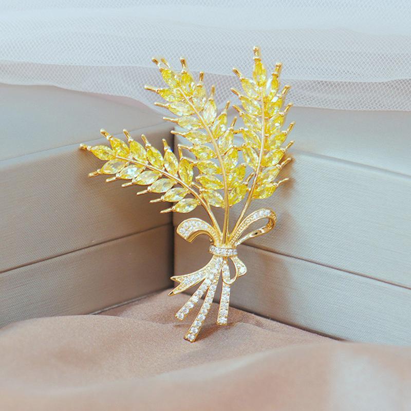 Goldene Ähre Brosche High-End Nische Corsage Temperament Vielseitig Bouquet Anzug Mantel Anstecknadel