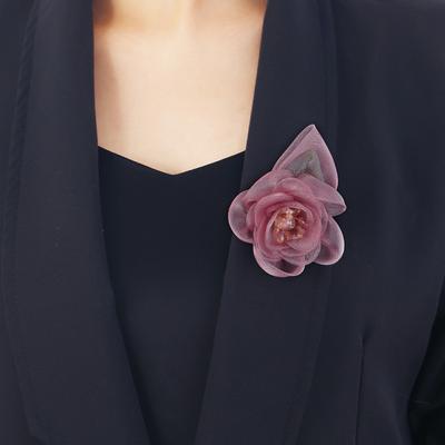 Trendige High-End Kristallnetz Blumenbrosche Party Temperament Retro Klein Duftende Korsage Anzug Mantel Accessoires Damen