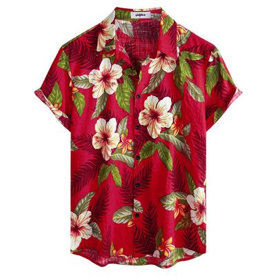 Casual Hawaïaanse Bloemenhemden voor Mannen 3D Volledige Print Korte Mouw Knopen Tropische Strandhemden voor Mannen