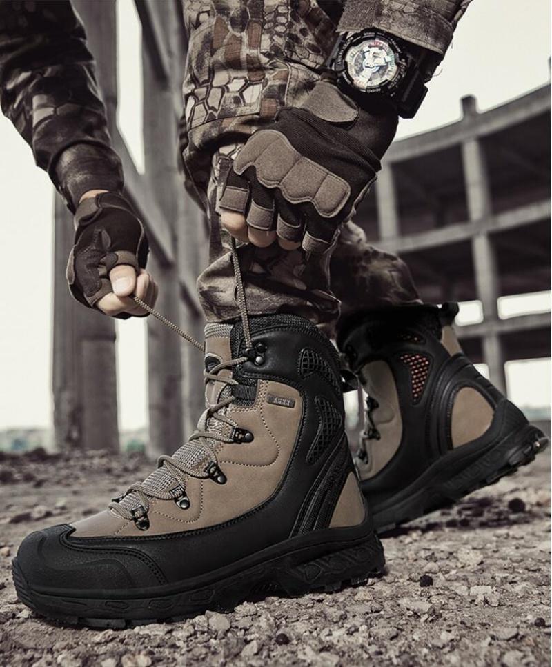 Men's Platform Boots Ankle Boots for Mens Desert Working Shoes Outdoor Hiking Shoes Men Climbing Boots