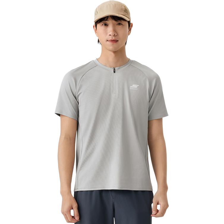 Skechers Moisture-Wicking Knitted Pullover Short Sleeve Quick-Dry T-Shirt Men tops P226M012-002E S