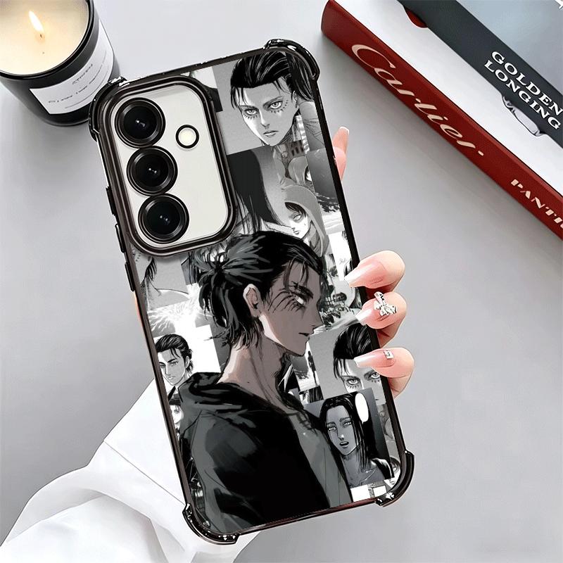 A-Attack On T-Titan Anime Plating Phone Case For Samsung A17 A07 A37 A57 A16 A56 A15 A55 A14 A54 A13 A53 A26 A36 A25 A35 A24 A34