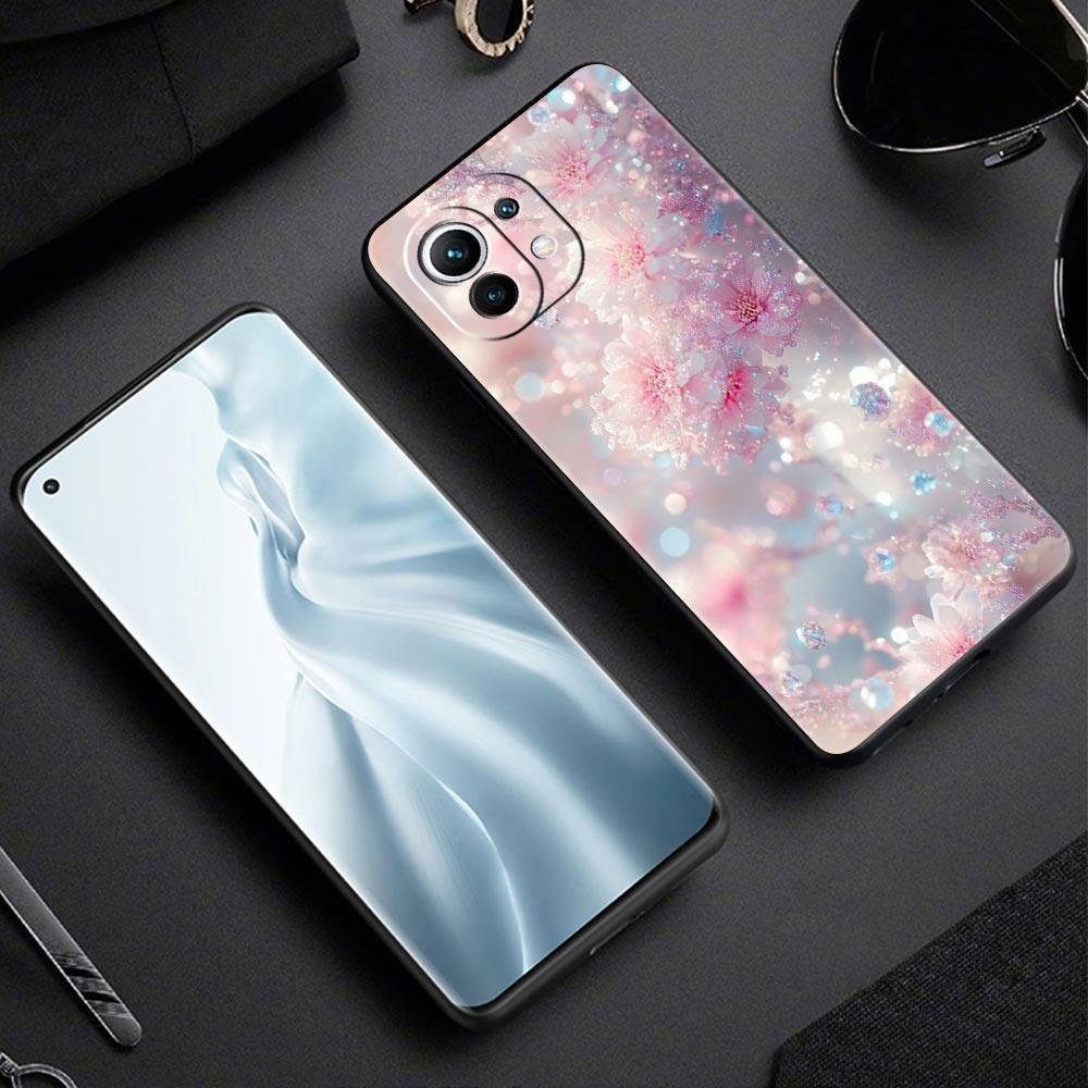 Korean Flower Phone Case Cover for Xiaomi Mi 17 15 14 13 12 11 Ultra 15T 14T 13T 12T 11T Pro Lite 5G Soft TPU Shell Fundas Capas