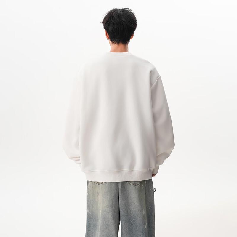 Wassup Sohot Men's Retro Rivet Loose Crewneck Sweatshirt