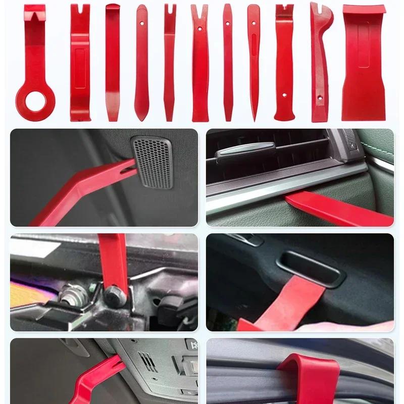 Auto Panel Door Audio Trim Removal Kit Portable Car Panel Disassembly Tools Clip Pliers Fastener Remover for Vehicle Interior