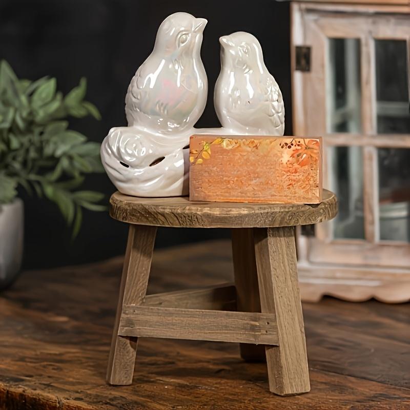 Wooden Mini Stool Display Stand, Modern Wooden Succulent Plant Stand, Suitable for Balconies, Perfect for Mother's Day Gifts