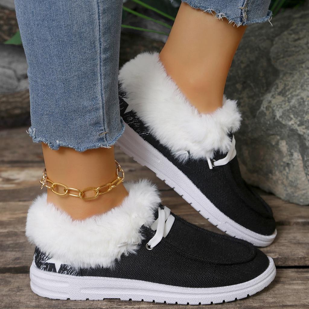 Winter European and American thick-soled wool single shoes women's velvet warm cotton shoes women's shoes