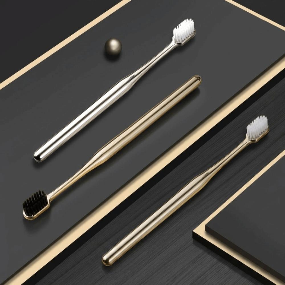 Gold Silver Dental Brushes Deep Cleaning Adult Tooth Brush Oral Care Manual Toothbrush Adult Use