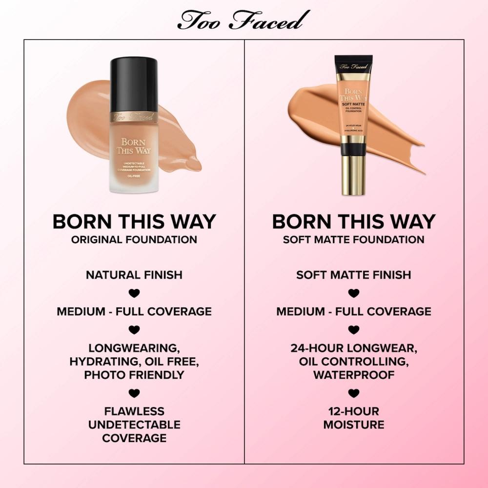 Too Faced Born This Way Soft Matte Foundation 1 Oz Caramel Rich Tan With Neutral Undertones