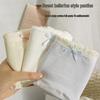 Japanese-Style Women's Mid-Waist Cotton Briefs - Cute, Antibacterial, Seamless, Thin, Extended Crotch, Triangle Design.