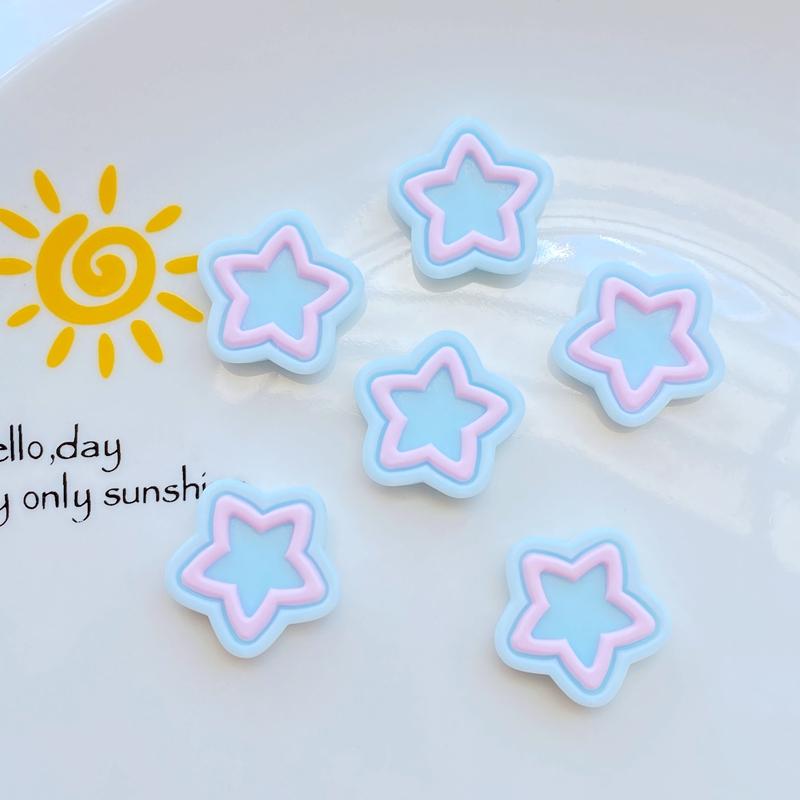 

10 шт. Новые Милые Мини-Фигурки Звездочек из Смолы, Поделки, Кабошоны с Плоским Задником, Украшения для Изготовления Бижутерии, Аксессуары для Волос