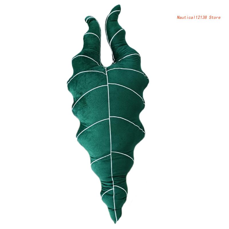 Almofada de folha verde, almofada de planta verde, decoração para casa, quarto, sala de estar, decorações 55KF
