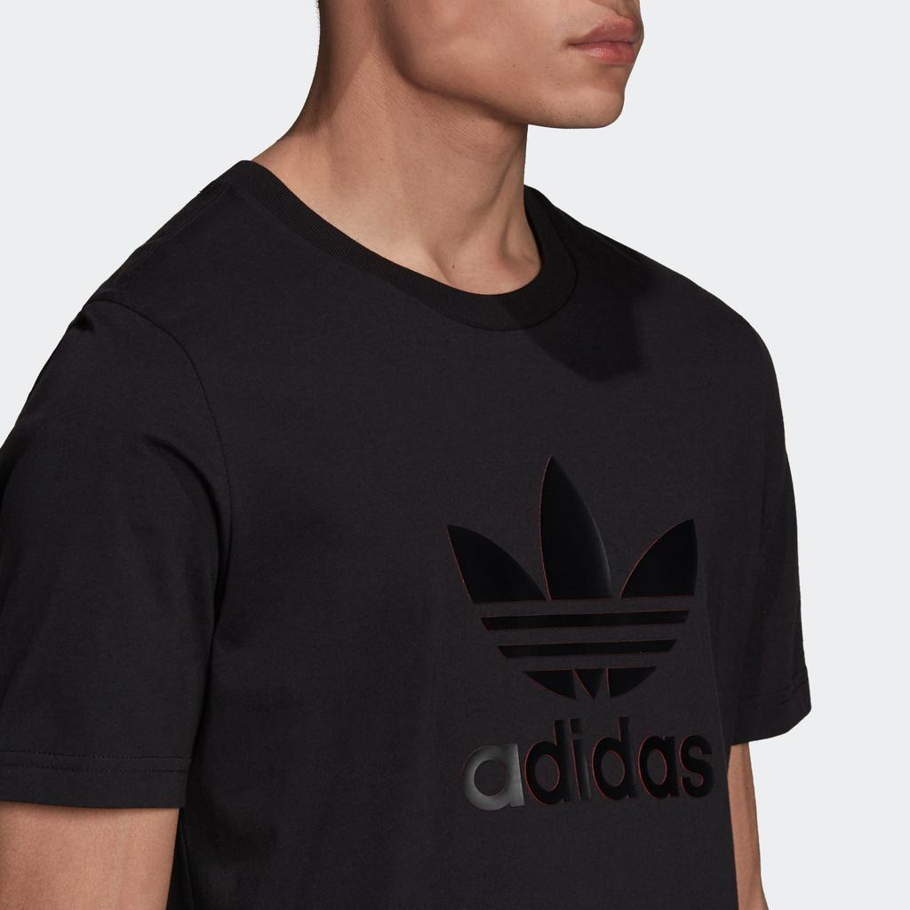 Adidas Logo Letter Print Crew Neck Short Sleeve T-Shirt Men Tops Black H13489