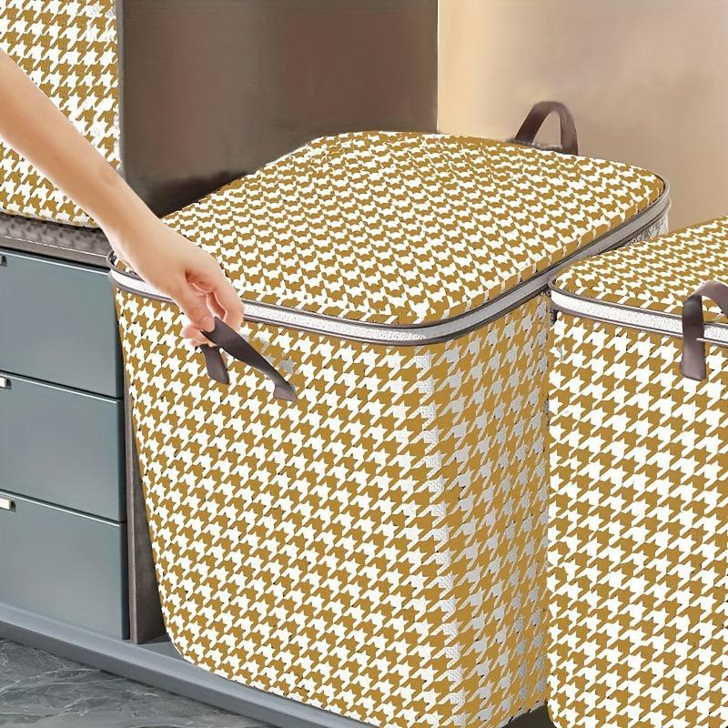 

Тканый материал «гусиная лапка» для хранения одежды, стеганое одеяло, сумка с крышкой на молнии