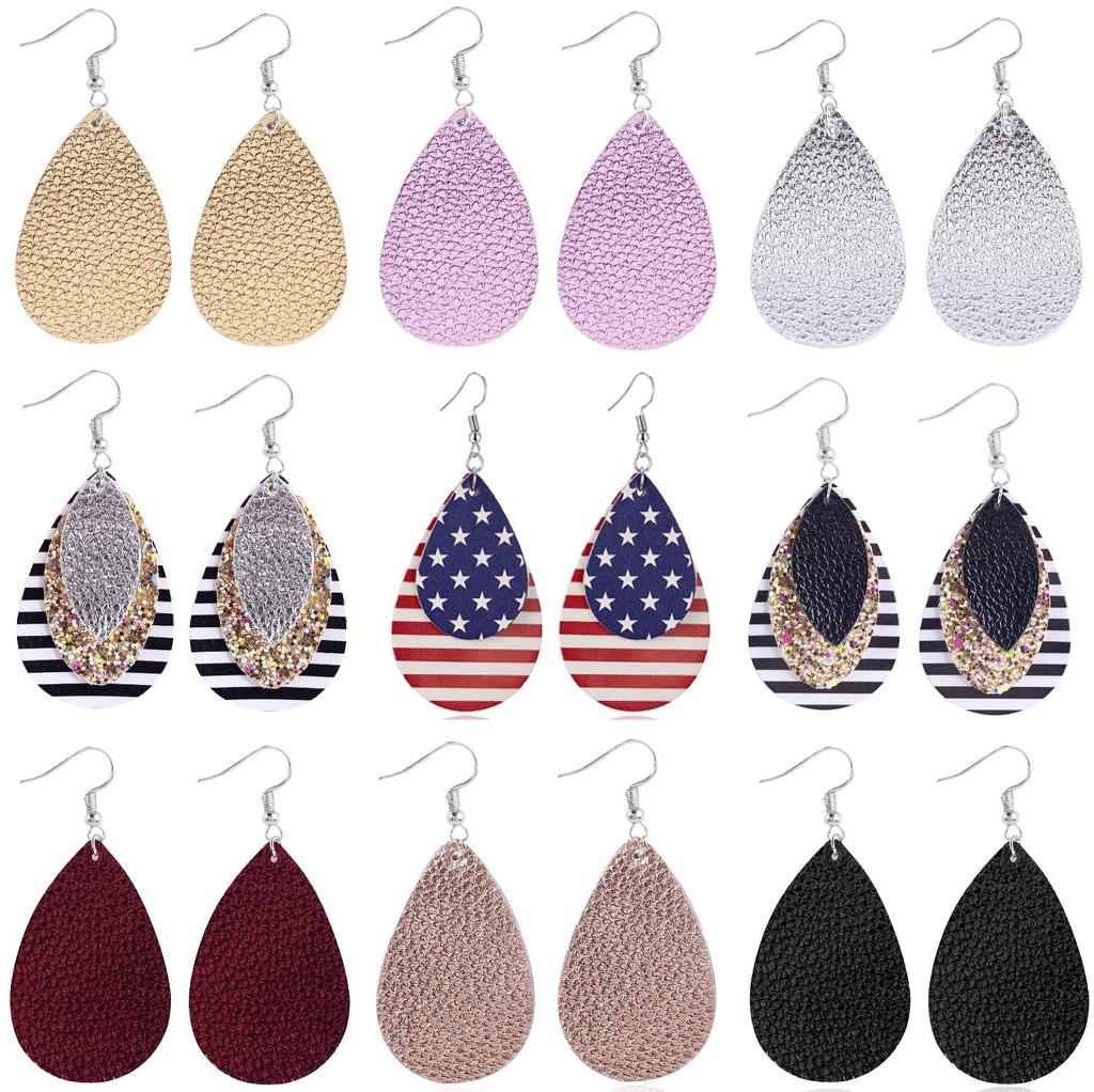 Earrings Leaf Earrings Gold Simple Double Layer Hollowed Out Leaf Earrings Vintage Double Layer Teardrop Straw Large Circle Women's Earrings