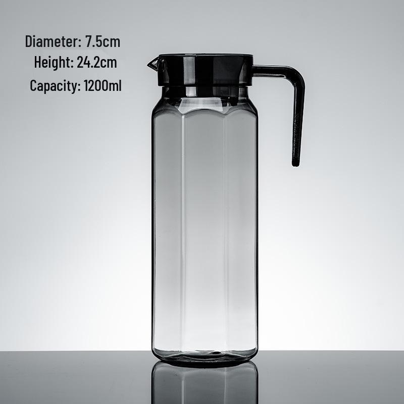 Commercial Cold Water Striped Acrylic Pitcher - Durable and Drop-Proof for Juice, Tea, Water, or Lemonade.