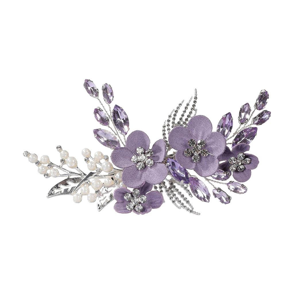 Crystal Flower Hairpiece With Rhinestone Design Wedding Bridal Jewelry Accessories For Woman
