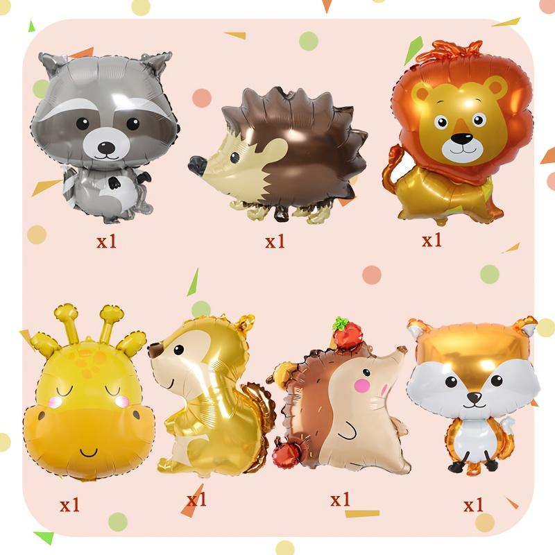 7pcs Fox Hedgehog Raccoon Deer Animal Foil Balloons Birthday Woodland Forest Theme Thanksgiving Day Party Decor Baby Shower Gift