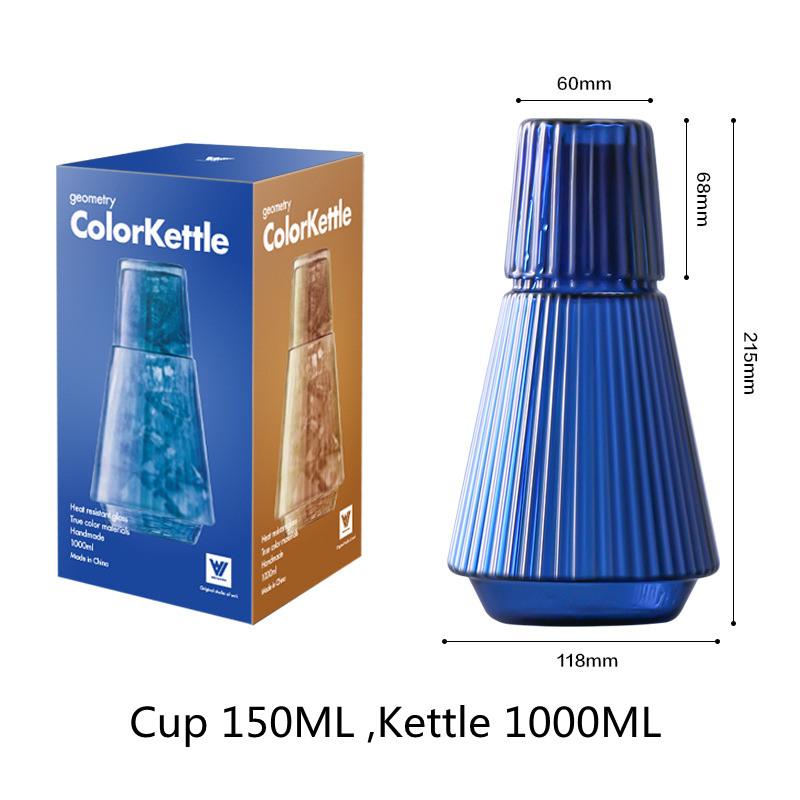 

Vintage Floral Bedside Carafe Set with Pitcher And Cup Classic Mouthwash Decanter Water Kettle for Nightstand 1000-1500ml синій