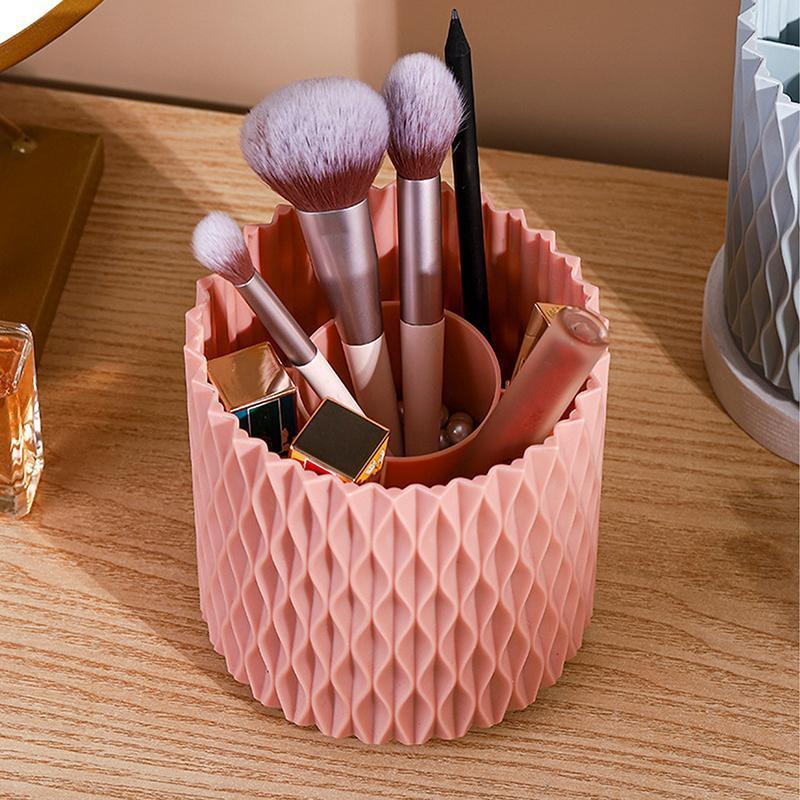 1 Pc Makeup Brush Holder 360° Rotating Organizer 5 Slot Cosmetic Storage Makeup Brushes Cup Pen Holder For Vanity XYZ