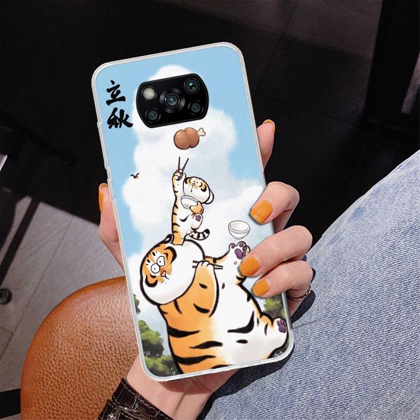 Cartoon Dicker Tiger Handyhülle für Xiaomi Poco X5 X6 X7 Pro X4 Gt F7 Ultra M8 M7 Redmi 15C 15 13C 13 12C 12 Einzigartige Hülle Coque Poc
