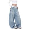 Retro High-Waist Slimming Side-Print Jeans for Women